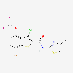 molecular formula C14H8BrClF2N2O2S2 B4657160 7-bromo-3-chloro-4-(difluoromethoxy)-N-(4-methyl-1,3-thiazol-2-yl)-1-benzothiophene-2-carboxamide 