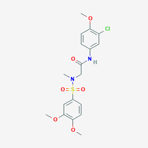 molecular formula C18H21ClN2O6S B4657179 N~1~-(3-chloro-4-methoxyphenyl)-N~2~-[(3,4-dimethoxyphenyl)sulfonyl]-N~2~-methylglycinamide 