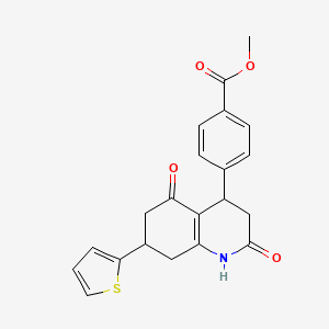 molecular formula C21H19NO4S B4657240 methyl 4-[2,5-dioxo-7-(2-thienyl)-1,2,3,4,5,6,7,8-octahydro-4-quinolinyl]benzoate 