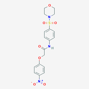 molecular formula C18H19N3O7S B465726 N-[4-(Morpholine-4-sulfonyl)-phenyl]-2-(4-nitro-phenoxy)-acetamide CAS No. 325742-60-7