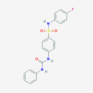 molecular formula C19H16FN3O3S B465727 4-[(anilinocarbonyl)amino]-N-(4-fluorophenyl)benzenesulfonamide CAS No. 349470-56-0
