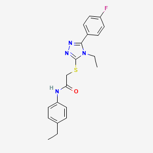 molecular formula C20H21FN4OS B4657276 2-{[4-ethyl-5-(4-fluorophenyl)-4H-1,2,4-triazol-3-yl]thio}-N-(4-ethylphenyl)acetamide 