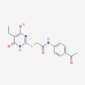 molecular formula C16H17N3O4S B4657277 N-(4-acetylphenyl)-2-[(5-ethyl-4-hydroxy-6-oxo-1,6-dihydro-2-pyrimidinyl)thio]acetamide 