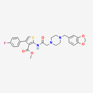 methyl 2-({[4-(1,3-benzodioxol-5-ylmethyl)-1-piperazinyl]acetyl}amino)-4-(4-fluorophenyl)-3-thiophenecarboxylate
