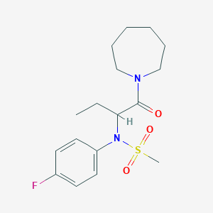 molecular formula C17H25FN2O3S B4657294 N-[1-(1-azepanylcarbonyl)propyl]-N-(4-fluorophenyl)methanesulfonamide 