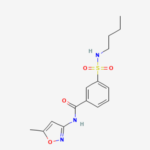 molecular formula C15H19N3O4S B4657322 3-[(butylamino)sulfonyl]-N-(5-methyl-3-isoxazolyl)benzamide 