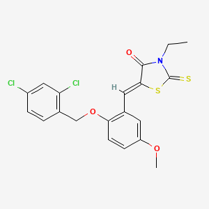 molecular formula C20H17Cl2NO3S2 B4657373 5-{2-[(2,4-dichlorobenzyl)oxy]-5-methoxybenzylidene}-3-ethyl-2-thioxo-1,3-thiazolidin-4-one 