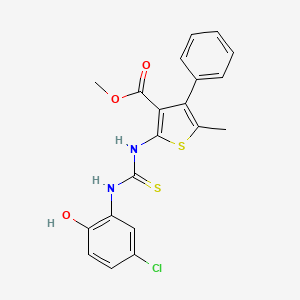 molecular formula C20H17ClN2O3S2 B4657383 methyl 2-({[(5-chloro-2-hydroxyphenyl)amino]carbonothioyl}amino)-5-methyl-4-phenyl-3-thiophenecarboxylate 