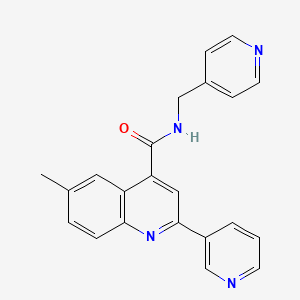 6-methyl-2-(3-pyridinyl)-N-(4-pyridinylmethyl)-4-quinolinecarboxamide