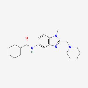 molecular formula C21H30N4O B4657443 N-[1-methyl-2-(1-piperidinylmethyl)-1H-benzimidazol-5-yl]cyclohexanecarboxamide 