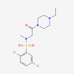 molecular formula C15H21Cl2N3O3S B4657451 2,5-dichloro-N-[2-(4-ethylpiperazin-1-yl)-2-oxoethyl]-N-methylbenzenesulfonamide 