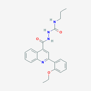molecular formula C22H24N4O3 B4657456 2-{[2-(2-ethoxyphenyl)-4-quinolinyl]carbonyl}-N-propylhydrazinecarboxamide 