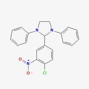 molecular formula C21H18ClN3O2 B4657459 2-(4-chloro-3-nitrophenyl)-1,3-diphenylimidazolidine 