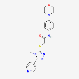 molecular formula C20H22N6O2S B4657476 2-{[4-methyl-5-(4-pyridinyl)-4H-1,2,4-triazol-3-yl]thio}-N-[4-(4-morpholinyl)phenyl]acetamide 