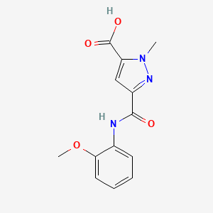 molecular formula C13H13N3O4 B4657477 3-{[(2-methoxyphenyl)amino]carbonyl}-1-methyl-1H-pyrazole-5-carboxylic acid 
