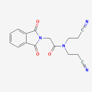 molecular formula C16H14N4O3 B4657495 N,N-bis(2-cyanoethyl)-2-(1,3-dioxo-1,3-dihydro-2H-isoindol-2-yl)acetamide 