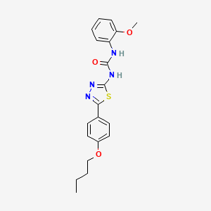 molecular formula C20H22N4O3S B4657514 N-[5-(4-butoxyphenyl)-1,3,4-thiadiazol-2-yl]-N'-(2-methoxyphenyl)urea 