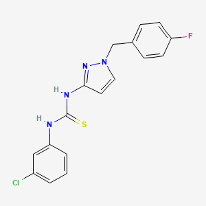 molecular formula C17H14ClFN4S B4657520 N-(3-chlorophenyl)-N'-[1-(4-fluorobenzyl)-1H-pyrazol-3-yl]thiourea 