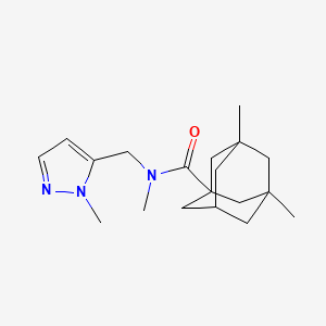 molecular formula C19H29N3O B4657544 N,3,5-trimethyl-N-[(1-methyl-1H-pyrazol-5-yl)methyl]-1-adamantanecarboxamide 