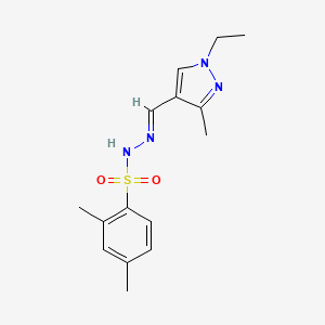 molecular formula C15H20N4O2S B4657597 N'-[(1-ethyl-3-methyl-1H-pyrazol-4-yl)methylene]-2,4-dimethylbenzenesulfonohydrazide 