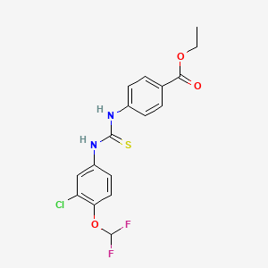molecular formula C17H15ClF2N2O3S B4657602 ethyl 4-[({[3-chloro-4-(difluoromethoxy)phenyl]amino}carbonothioyl)amino]benzoate 
