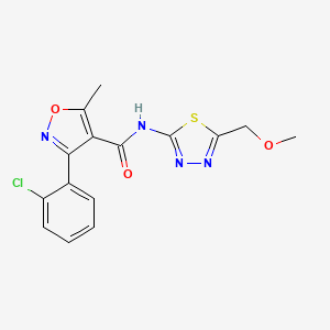 molecular formula C15H13ClN4O3S B4657614 3-(2-chlorophenyl)-N-[5-(methoxymethyl)-1,3,4-thiadiazol-2-yl]-5-methyl-4-isoxazolecarboxamide 