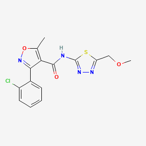 molecular formula C15H13ClN4O3S B4657614 3-(2-chlorophenyl)-N-[5-(methoxymethyl)-1,3,4-thiadiazol-2-yl]-5-methyl-1,2-oxazole-4-carboxamide 