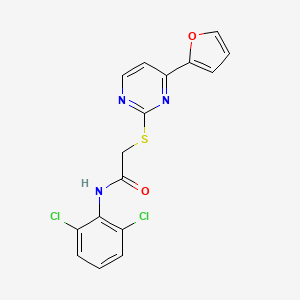 molecular formula C16H11Cl2N3O2S B4657616 N-(2,6-dichlorophenyl)-2-{[4-(2-furyl)-2-pyrimidinyl]thio}acetamide 