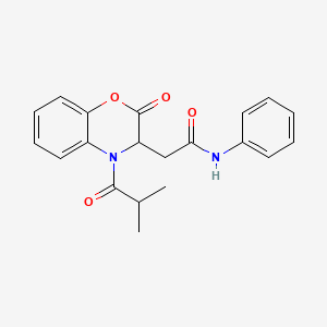 molecular formula C20H20N2O4 B4657655 2-(4-isobutyryl-2-oxo-3,4-dihydro-2H-1,4-benzoxazin-3-yl)-N-phenylacetamide 