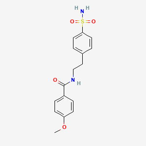 molecular formula C16H18N2O4S B4657665 N-{2-[4-(aminosulfonyl)phenyl]ethyl}-4-methoxybenzamide 