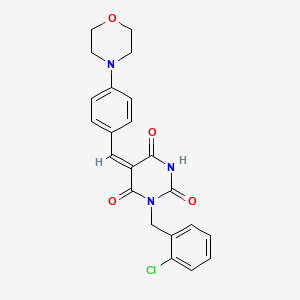 molecular formula C22H20ClN3O4 B4657688 1-(2-chlorobenzyl)-5-[4-(4-morpholinyl)benzylidene]-2,4,6(1H,3H,5H)-pyrimidinetrione 