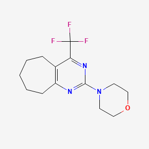 molecular formula C14H18F3N3O B4657706 2-(4-morpholinyl)-4-(trifluoromethyl)-6,7,8,9-tetrahydro-5H-cyclohepta[d]pyrimidine 