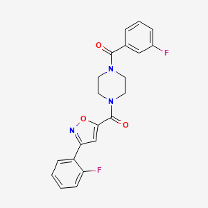 molecular formula C21H17F2N3O3 B4657743 1-(3-fluorobenzoyl)-4-{[3-(2-fluorophenyl)-5-isoxazolyl]carbonyl}piperazine 