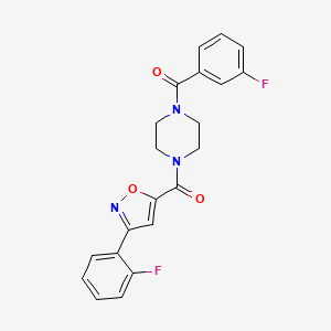 molecular formula C21H17F2N3O3 B4657743 1-(3-FLUOROBENZOYL)-4-[3-(2-FLUOROPHENYL)-1,2-OXAZOLE-5-CARBONYL]PIPERAZINE 