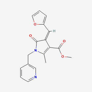 molecular formula C18H16N2O4 B4657775 methyl (4Z)-4-(furan-2-ylmethylidene)-2-methyl-5-oxo-1-(pyridin-3-ylmethyl)-4,5-dihydro-1H-pyrrole-3-carboxylate 