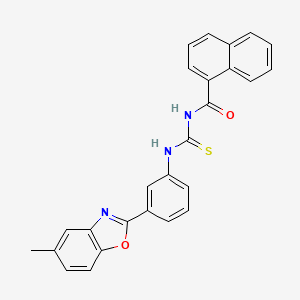 molecular formula C26H19N3O2S B4657798 N-({[3-(5-methyl-1,3-benzoxazol-2-yl)phenyl]amino}carbonothioyl)-1-naphthamide 