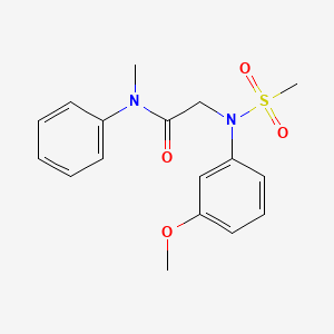 molecular formula C17H20N2O4S B4657804 N~2~-(3-methoxyphenyl)-N~1~-methyl-N~2~-(methylsulfonyl)-N~1~-phenylglycinamide 