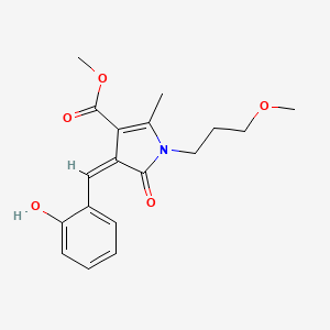 molecular formula C18H21NO5 B4657810 methyl 4-(2-hydroxybenzylidene)-1-(3-methoxypropyl)-2-methyl-5-oxo-4,5-dihydro-1H-pyrrole-3-carboxylate 