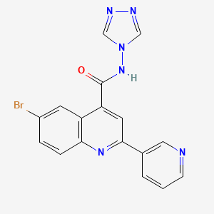 molecular formula C17H11BrN6O B4657832 6-bromo-2-(3-pyridinyl)-N-4H-1,2,4-triazol-4-yl-4-quinolinecarboxamide 