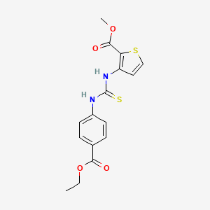 molecular formula C16H16N2O4S2 B4657879 methyl 3-[({[4-(ethoxycarbonyl)phenyl]amino}carbonothioyl)amino]-2-thiophenecarboxylate 