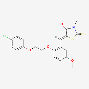molecular formula C20H18ClNO4S2 B4657888 5-{2-[2-(4-chlorophenoxy)ethoxy]-5-methoxybenzylidene}-3-methyl-2-thioxo-1,3-thiazolidin-4-one 