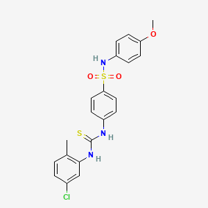 molecular formula C21H20ClN3O3S2 B4657889 4-({[(5-chloro-2-methylphenyl)amino]carbonothioyl}amino)-N-(4-methoxyphenyl)benzenesulfonamide 