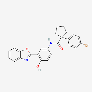 molecular formula C25H21BrN2O3 B4657921 N-[3-(1,3-benzoxazol-2-yl)-4-hydroxyphenyl]-1-(4-bromophenyl)cyclopentanecarboxamide 