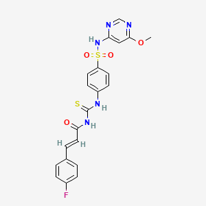 molecular formula C21H18FN5O4S2 B4657923 3-(4-fluorophenyl)-N-{[(4-{[(6-methoxy-4-pyrimidinyl)amino]sulfonyl}phenyl)amino]carbonothioyl}acrylamide 