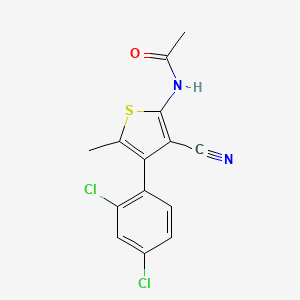 molecular formula C14H10Cl2N2OS B4657925 N-[3-cyano-4-(2,4-dichlorophenyl)-5-methyl-2-thienyl]acetamide 
