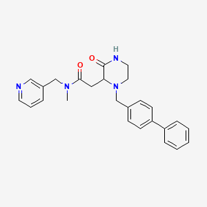 molecular formula C26H28N4O2 B4657935 2-[1-(4-biphenylylmethyl)-3-oxo-2-piperazinyl]-N-methyl-N-(3-pyridinylmethyl)acetamide 