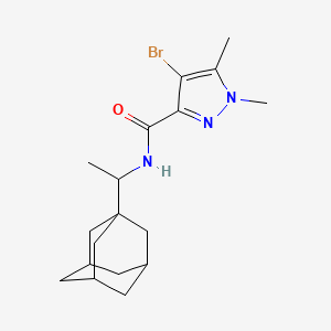 molecular formula C18H26BrN3O B4657958 N-[1-(1-adamantyl)ethyl]-4-bromo-1,5-dimethyl-1H-pyrazole-3-carboxamide 