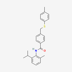 molecular formula C25H27NOS B4657978 N-(2-isopropyl-6-methylphenyl)-4-{[(4-methylphenyl)thio]methyl}benzamide 