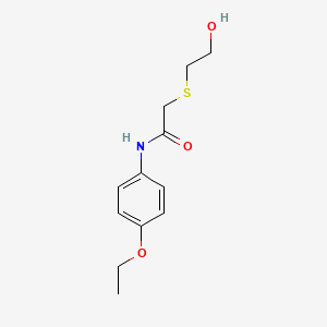 molecular formula C12H17NO3S B4658028 N-(4-ethoxyphenyl)-2-[(2-hydroxyethyl)thio]acetamide 