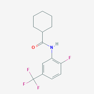 molecular formula C14H15F4NO B4658030 N-[2-fluoro-5-(trifluoromethyl)phenyl]cyclohexanecarboxamide 